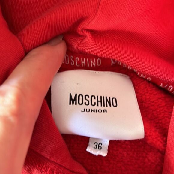 Moschino kids 8/10 red pull over kids sweatshirt hoodie - Picture 5 of 9